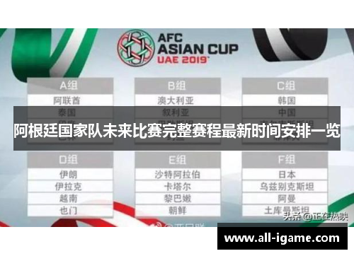 阿根廷国家队未来比赛完整赛程最新时间安排一览 阿根廷国家队未来比赛完整赛程最新时间安排一览